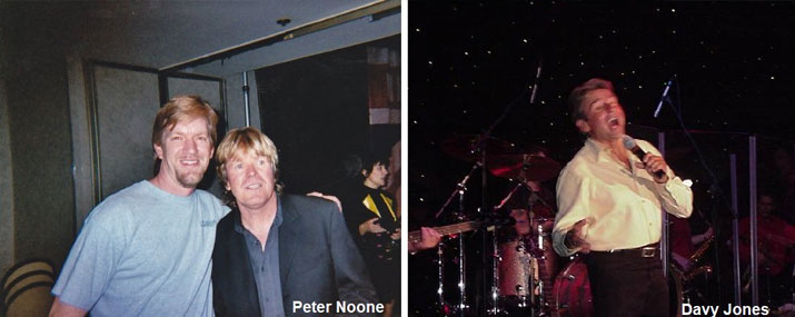 Dan Slentz with Peter Noone of Hermans Hermits. and Davy Jones performing. Two different private shows at NAB Show presented by Roscor/Panasonic at Imperial Palace.