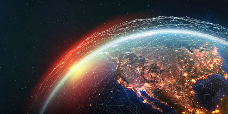 Earth with Network of Satellites